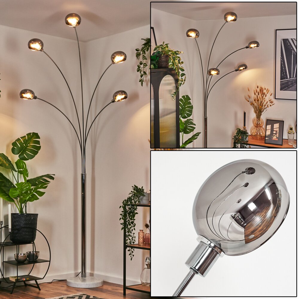Nikkala Golvlampa Krom, Vit, 5-ljuskällor main product photo