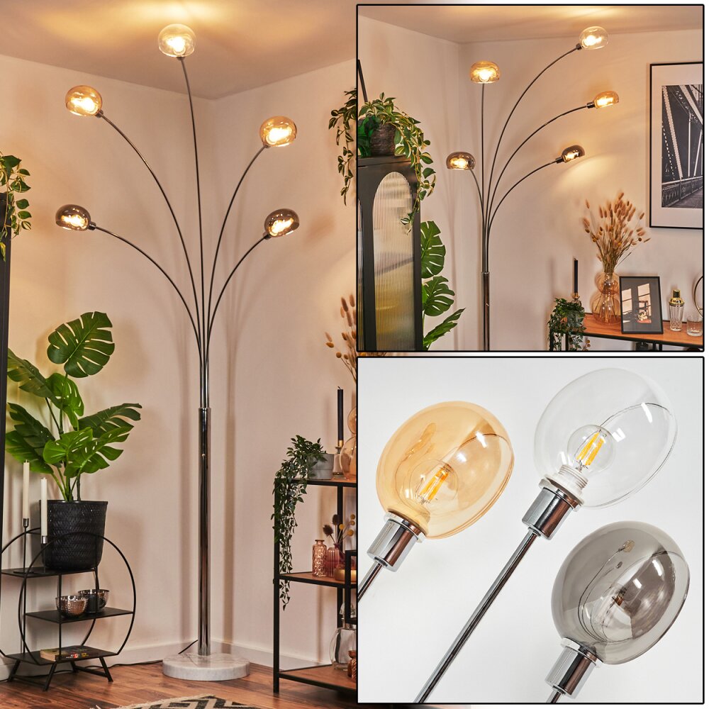 Nikkala Golvlampa Krom, Vit, 5-ljuskällor main product photo