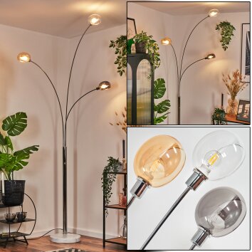 Nikkala Golvlampa Krom, Vit, 3-ljuskällor Nikkala Golvlampa Krom, Vit, 3-ljuskällor