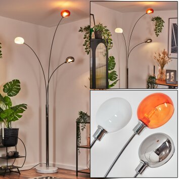 Nikkala Golvlampa Krom, Vit, 3-ljuskällor