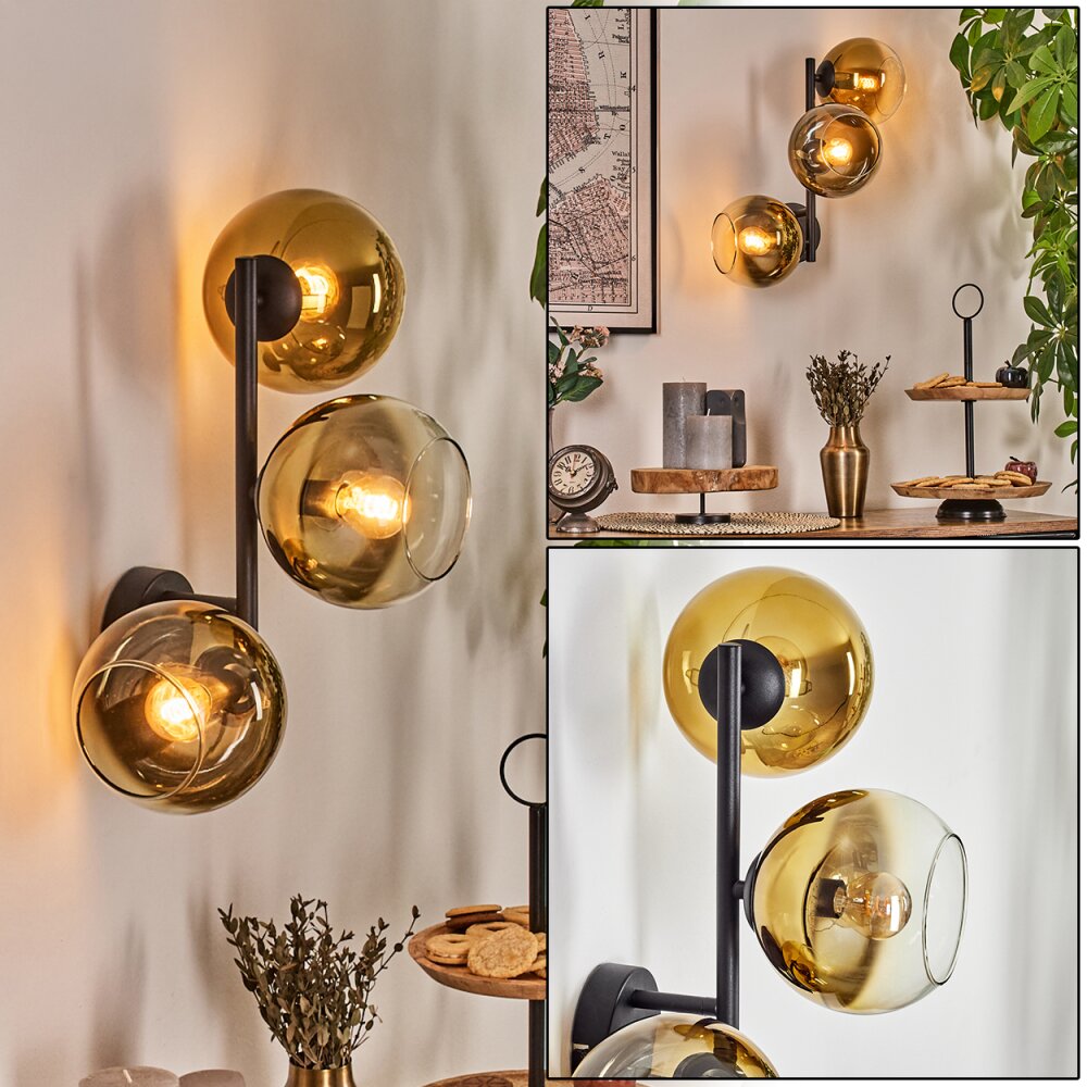 Koyoto kullampa, Vägglampa Guld, Klart, 3-ljuskällor main product photo