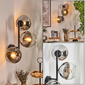Koyoto kullampa, Vägglampa Krom, Klart, Rökfärger, 3-ljuskällor Koyoto kullampa, Vägglampa Krom, Klart, Rökfärger, 3-ljuskällor