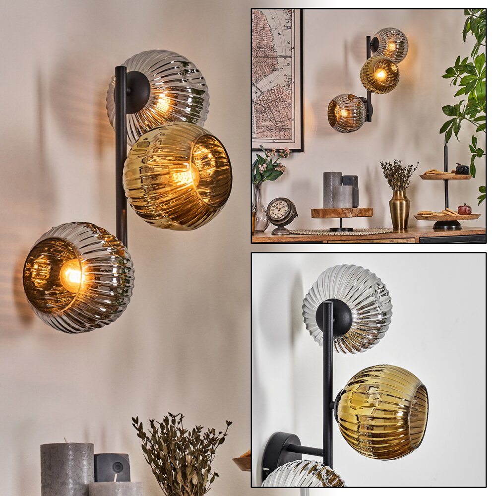 Ripoll kullampa, Vägglampa Krom, Guld, Rökfärger, 3-ljuskällor main product photo