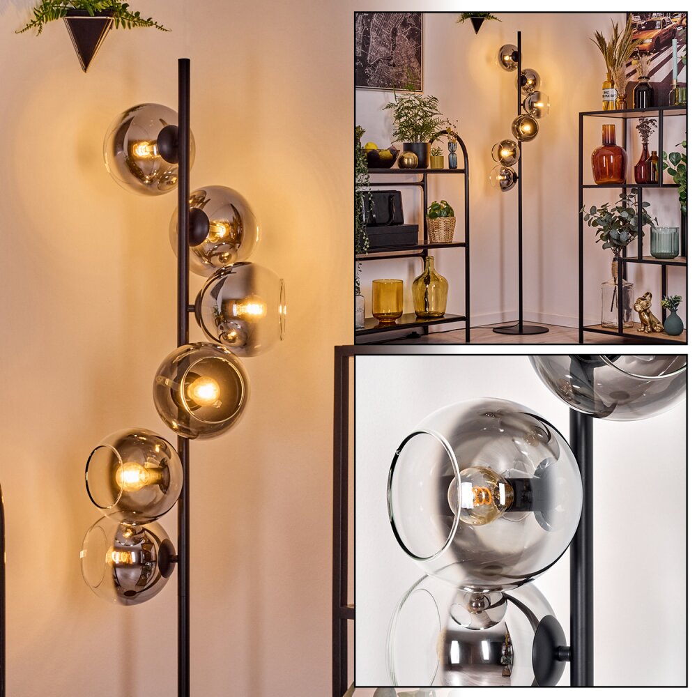 Koyoto Golvlampa 31 cm Krom, Klart, Rökfärger, 6-ljuskällor main product photo