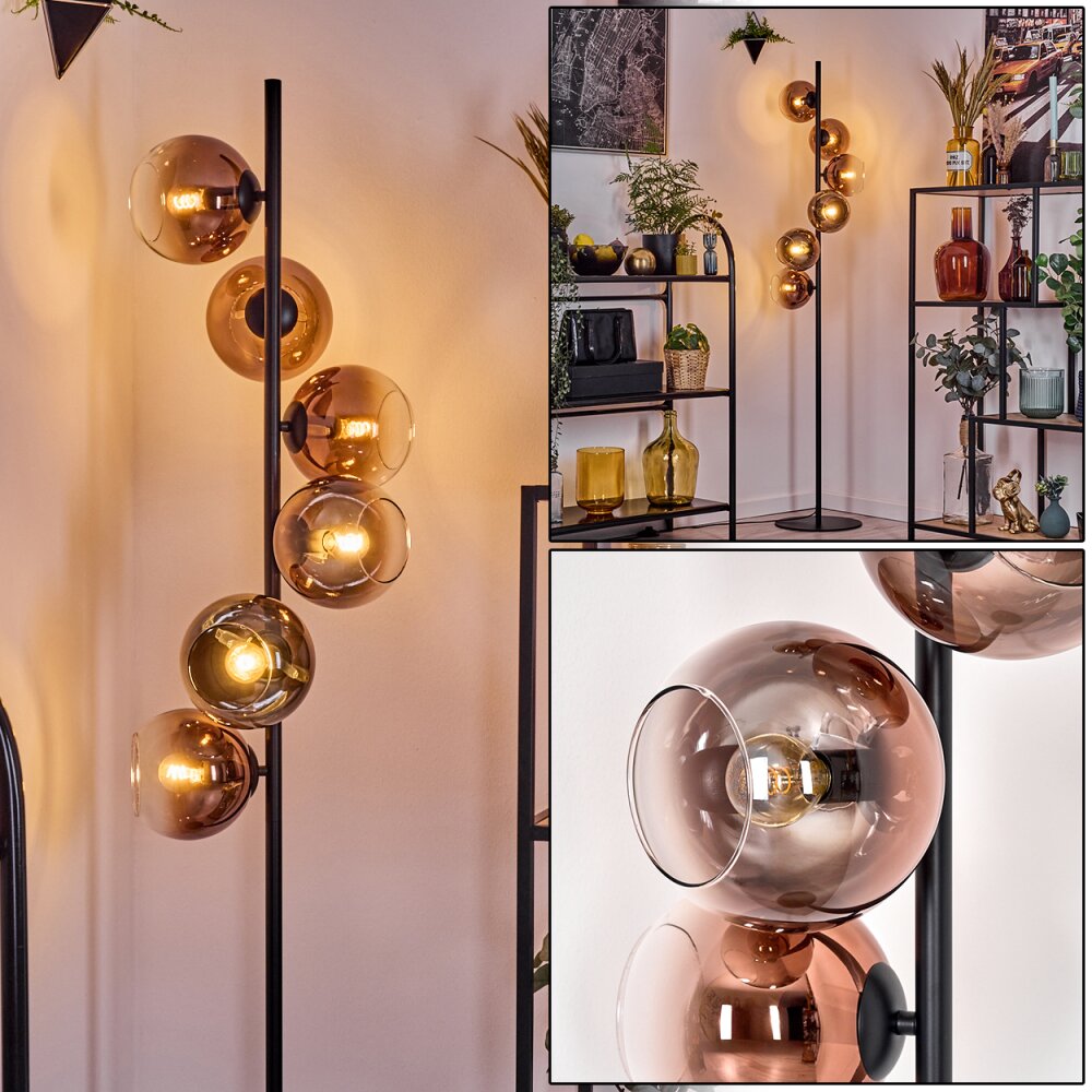 Koyoto Golvlampa 31 cm Klart, Kopparfärg, 6-ljuskällor main product photo