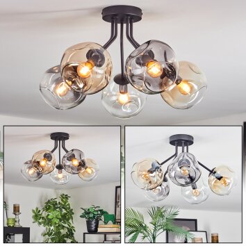 Ripoll Taklampa, kullampa Amber, Klart, Rökfärger, 5-ljuskällor