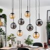 Gastor Pendellampa, kullampa, Pendelbelysning Amber, Rökfärger, 8-ljuskällor