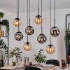 Gastor Pendellampa, kullampa, Pendelbelysning Amber, Rökfärger, 8-ljuskällor