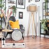 Soungou Golvlampa Krom, Naturfärger, 1-ljuskällor