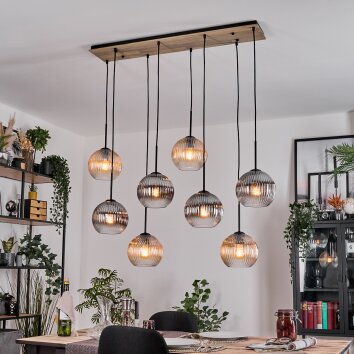 Koyoto Pendellampa, kullampa, Pendelbelysning Naturfärger, Svart, 8-ljuskällor