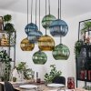 Koyoto Pendellampa, kullampa, Pendelbelysning Naturfärger, Svart, 8-ljuskällor