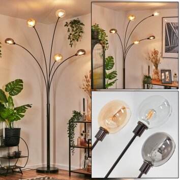 Nikkala Golvlampa Krom, Svart, 5-ljuskällor