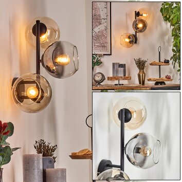 Koyoto kullampa, Vägglampa Amber, Klart, Rökfärger, 3-ljuskällor