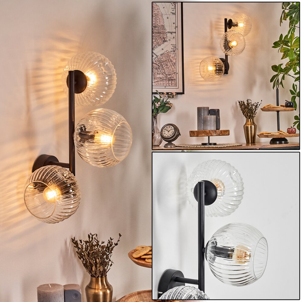 Ripoll kullampa, Vägglampa Klart, 3-ljuskällor main product photo