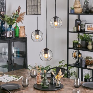 Ripoll Pendellampa, kullampa, Pendellampa Cluster Klart, 3-ljuskällor