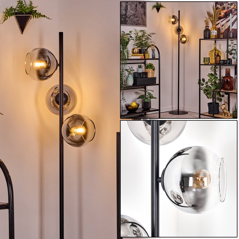 Koyoto Golvlampa 31 cm Krom, Klart, Rökfärger, 3-ljuskällor main product photo