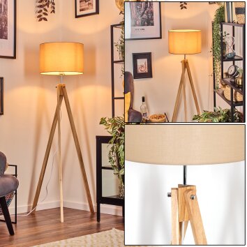 Soungou Golvlampa Krom, Naturfärger, 1-ljuskällor