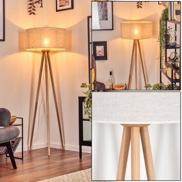 Saladillo Golvlampa Trä ljus, Vit, 1-ljuskällor