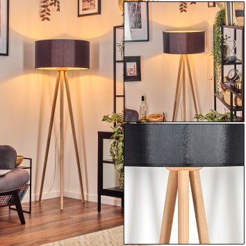 Saladillo Golvlampa Trä ljus, Vit, 1-ljuskällor