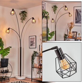 Yaak Golvlampa Krom, Svart, Vit, 3-ljuskällor