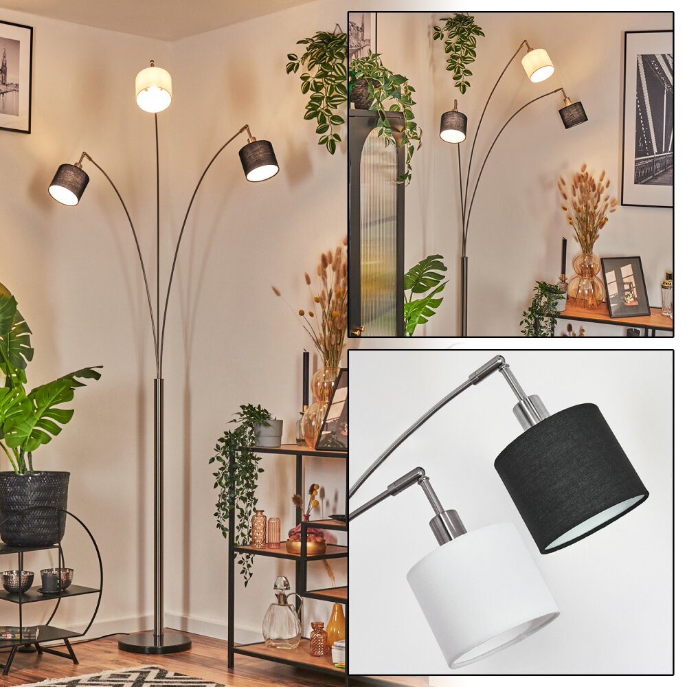 Bassagoda Golvlampa Nickel matt, Svart, 3-ljuskällor main product photo