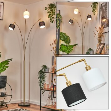 Bassagoda Golvlampa Mässing, Svart, 3-ljuskällor