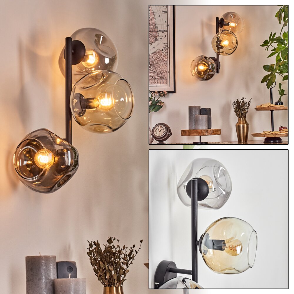 Ripoll kullampa, Vägglampa Amber, Klart, Rökfärger, 3-ljuskällor main product photo