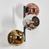 Ripoll kullampa, Vägglampa Krom, Guld, Kopparfärg, Rökfärger, 3-ljuskällor