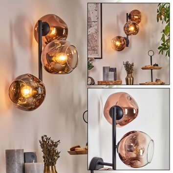 Ripoll kullampa, Vägglampa Klart, Kopparfärg, 3-ljuskällor Ripoll kullampa, Vägglampa Klart, Kopparfärg, 3-ljuskällor