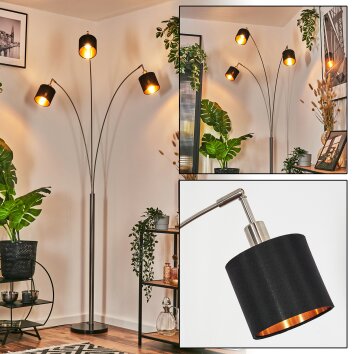 Alsen Golvlampa Nickel matt, Svart, 3-ljuskällor