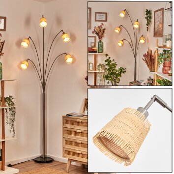 Lindberg Golvlampa Nickel matt, Svart, 5-ljuskällor