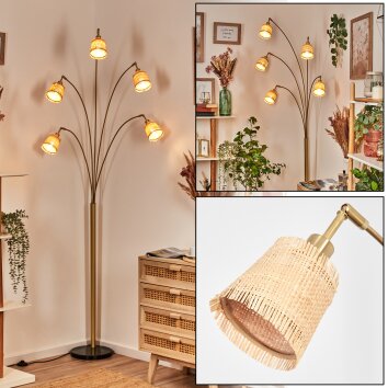 Lindberg Golvlampa Mässing, Svart, 5-ljuskällor
