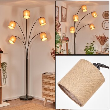Soungou Golvlampa Krom, Svart, 5-ljuskällor