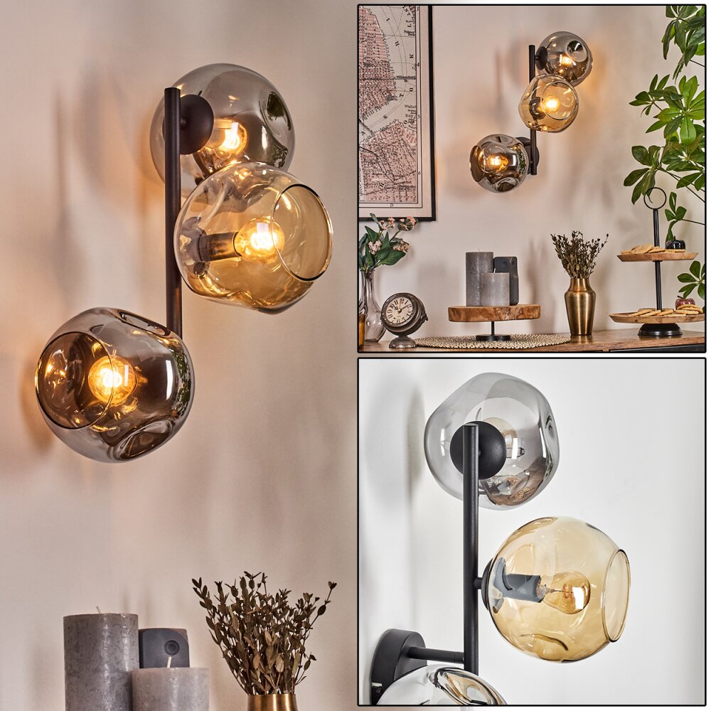 Ripoll kullampa, Vägglampa Amber, Rökfärger, 3-ljuskällor main product photo