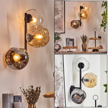 Ripoll kullampa, Vägglampa Amber, Klart, Rökfärger, 3-ljuskällor