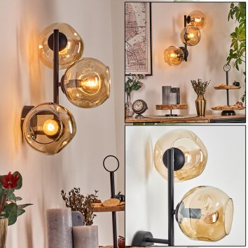 Ripoll kullampa, Vägglampa Amber, 3-ljuskällor Ripoll kullampa, Vägglampa Amber, 3-ljuskällor