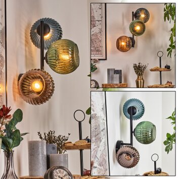 Koyoto kullampa, Vägglampa Blå, Grön, Kopparfärg, 3-ljuskällor