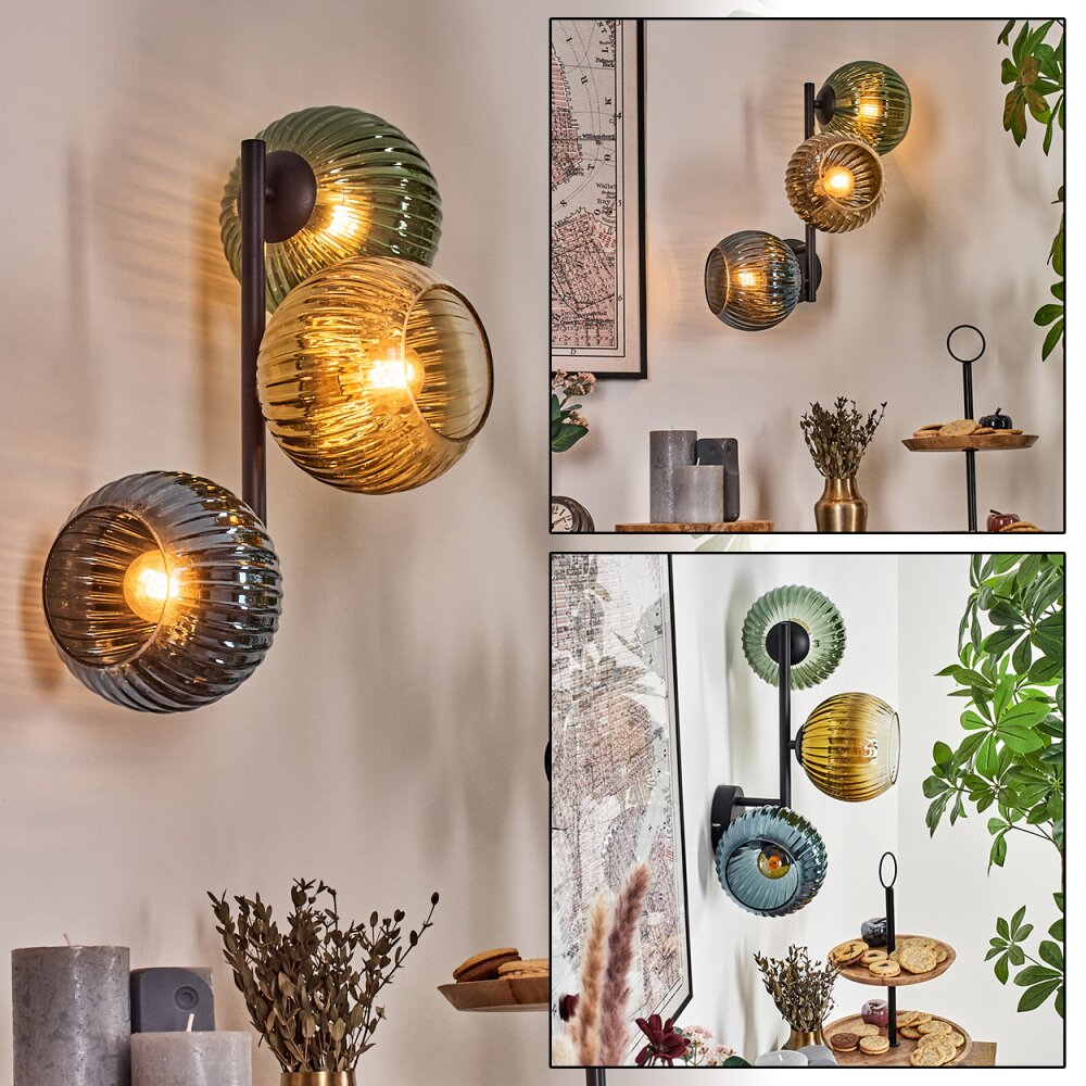 Koyoto kullampa, Vägglampa Blå, Guld, Grön, 3-ljuskällor main product photo