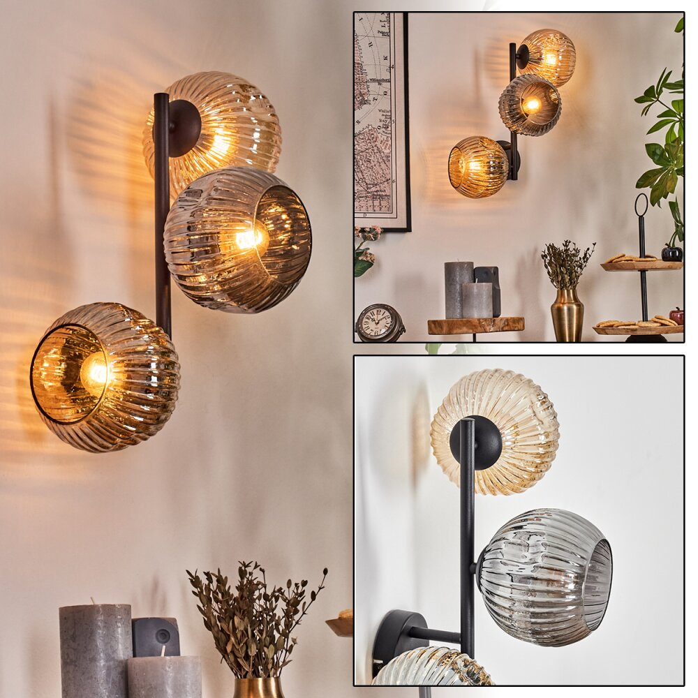 Ripoll kullampa, Vägglampa Amber, Rökfärger, 3-ljuskällor main product photo