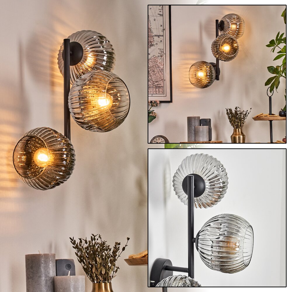 Ripoll kullampa, Vägglampa Krom, Klart, Rökfärger, 3-ljuskällor main product photo
