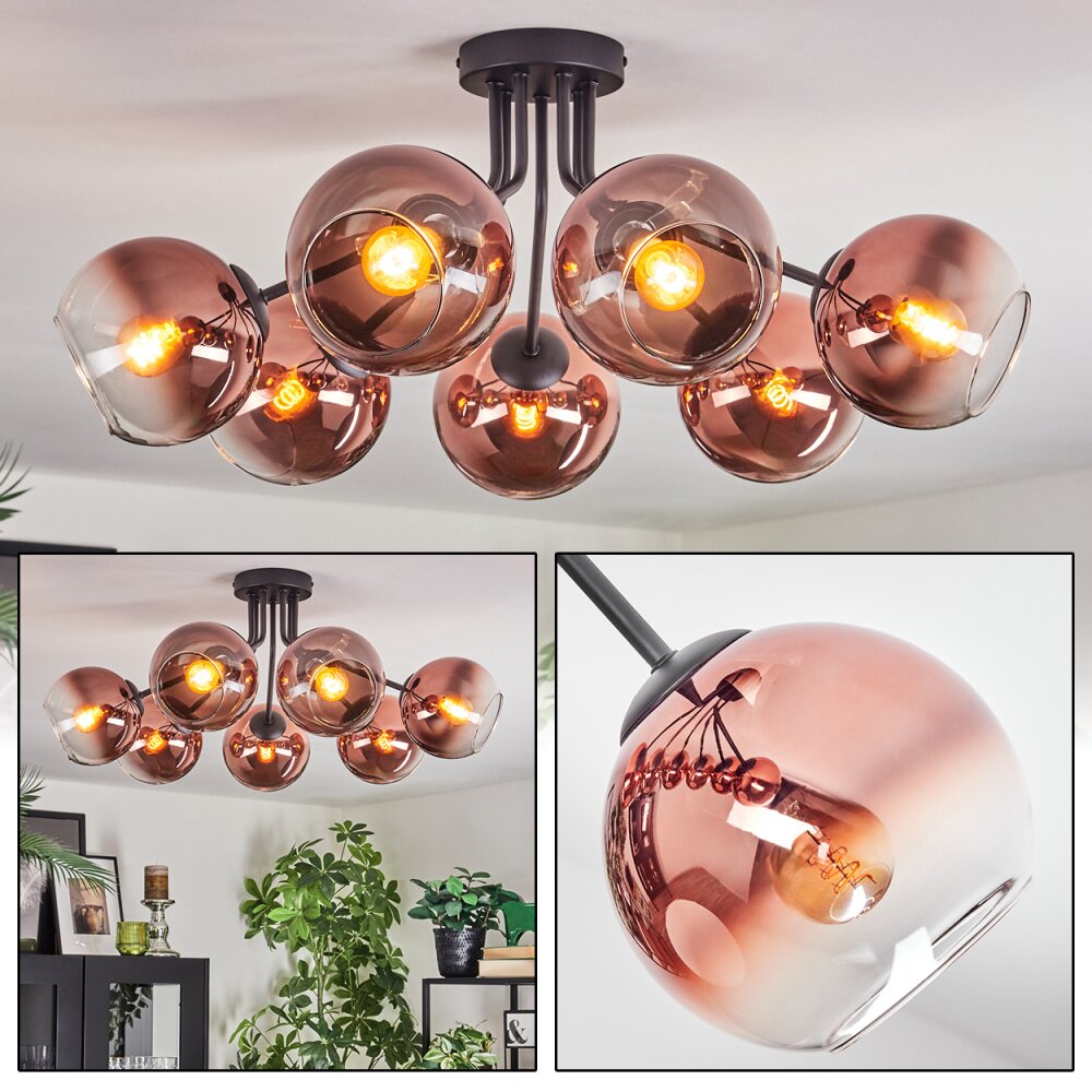 Koyoto Taklampa, kullampa Klart, Kopparfärg, 7-ljuskällor main product photo
