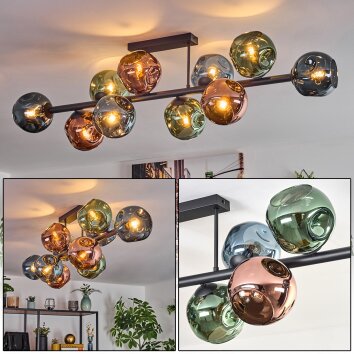 Ripoll Taklampa, kullampa Blå, Grön, Kopparfärg, 10-ljuskällor