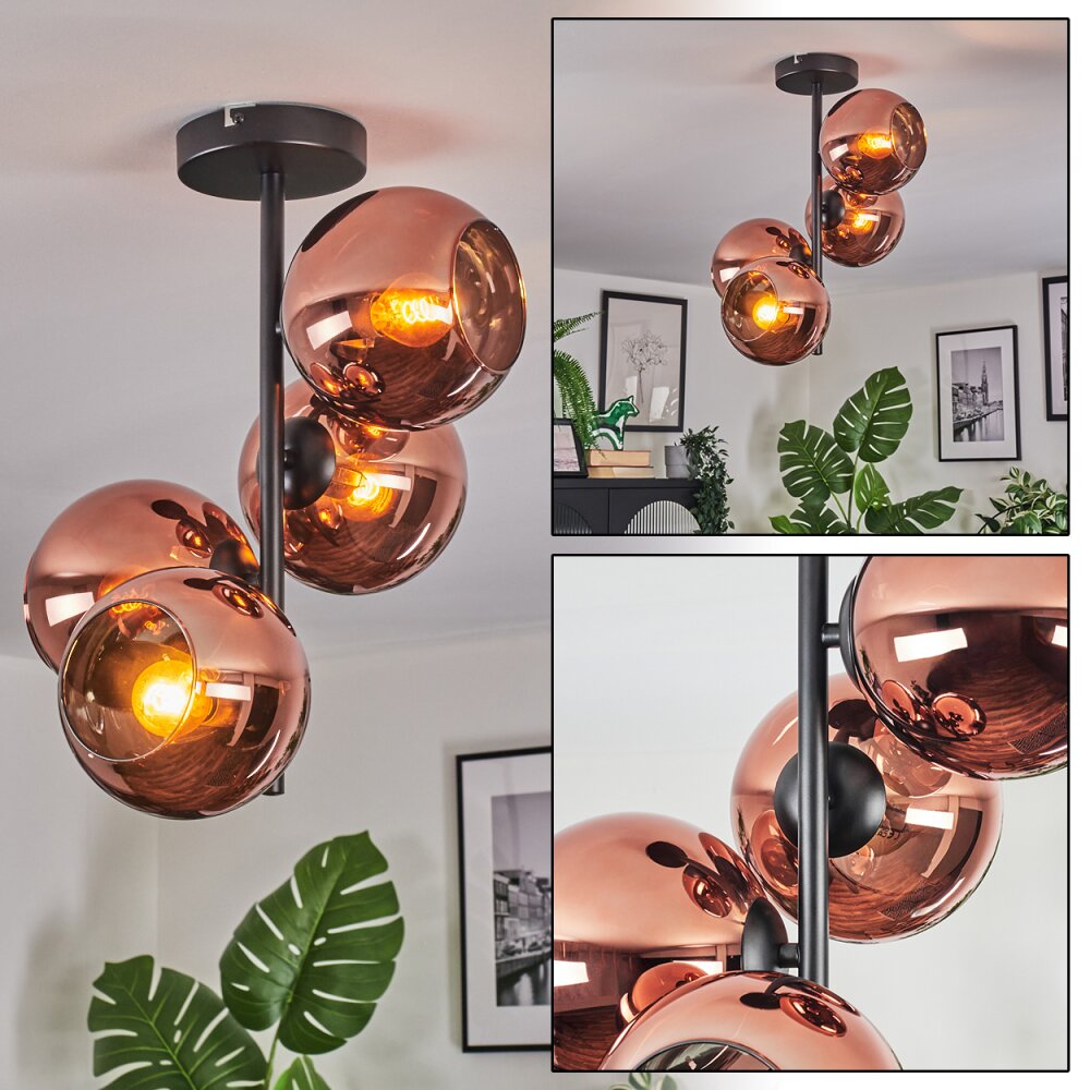 Koyoto Taklampa, kullampa Kopparfärg, 4-ljuskällor main product photo