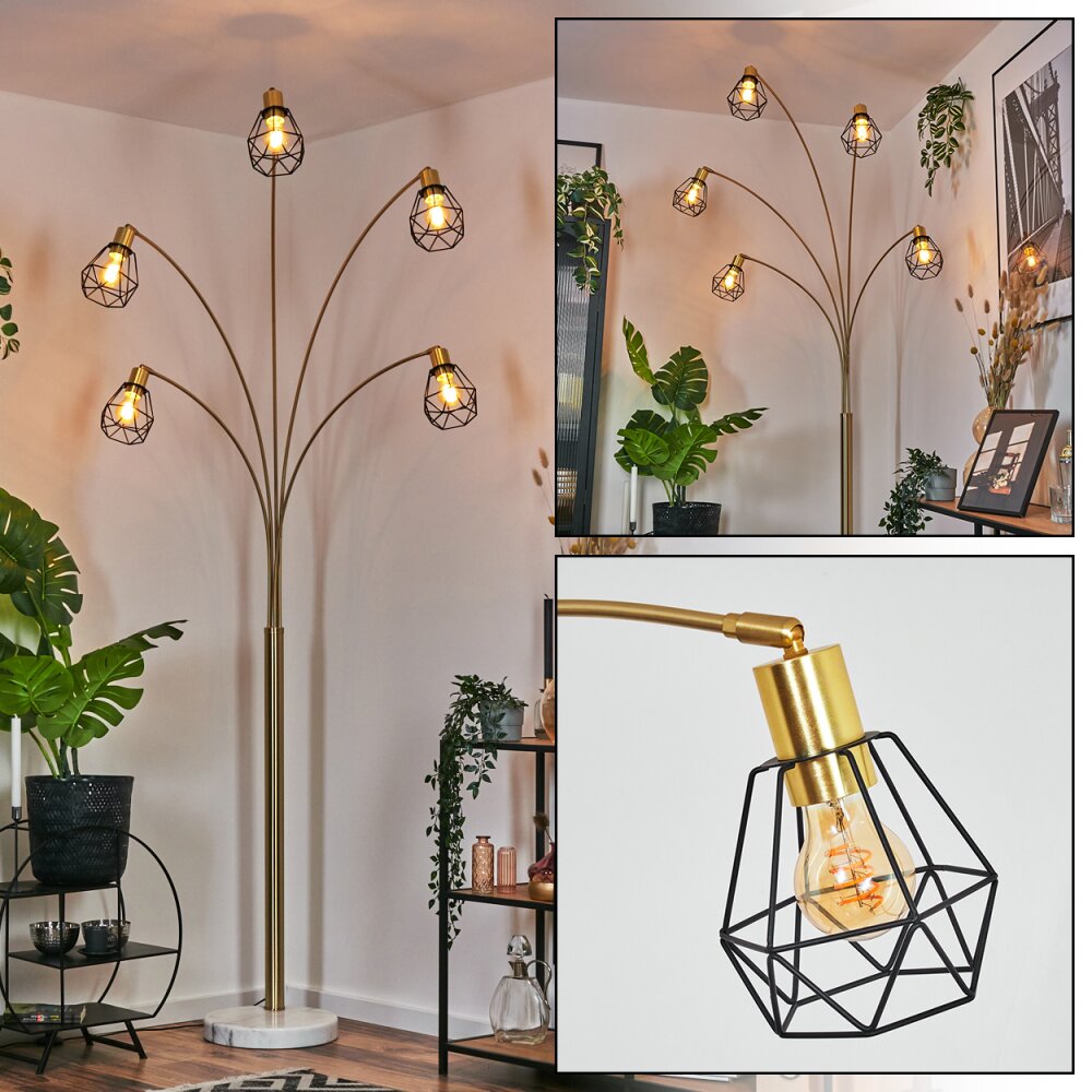 Yaak Golvlampa Mässing, Svart, Vit, 5-ljuskällor main product photo