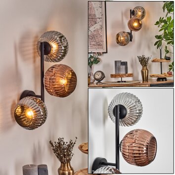 Ripoll kullampa, Vägglampa Krom, Kopparfärg, Rökfärger, 3-ljuskällor Ripoll kullampa, Vägglampa Krom, Kopparfärg, Rökfärger, 3-ljuskällor