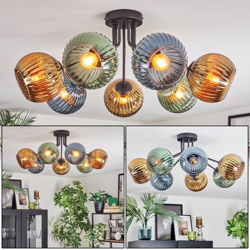 Koyoto Taklampa, kullampa Blå, Guld, Grön, 7-ljuskällor main product photo