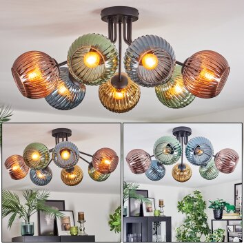 Koyoto Taklampa, kullampa Blå, Guld, Grön, Kopparfärg, 7-ljuskällor