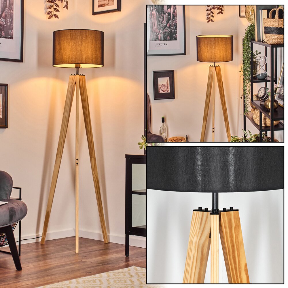 Soungou Golvlampa Naturfärger, Svart, 1-ljuskällor main product photo
