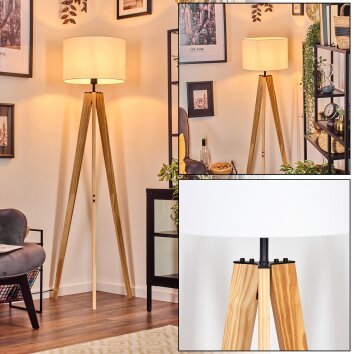 Soungou Golvlampa Naturfärger, Svart, 1-ljuskällor