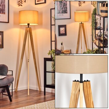 Soungou Golvlampa Naturfärger, Svart, 1-ljuskällor